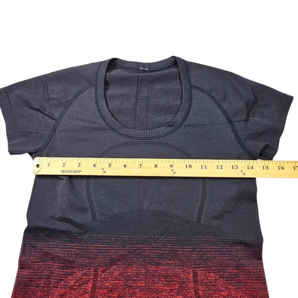 Lululemon Run Swiftly Tech Top Womens Red Ombre Short Sleeve Scoop Athletica Gym - Picture 6 of 7